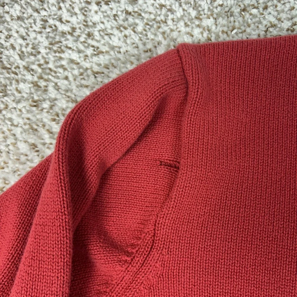 Vineyard Vines Sweater Mens Large Red Cotton Knit Crewneck Pullover Whale Logo